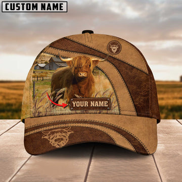 Joycorners Highland Cattle Customized Name Brown Cap