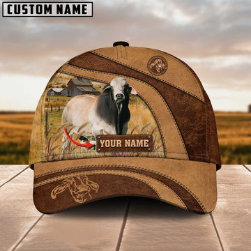 Joycorners Brahman Cattle Customized Name Brown Cap