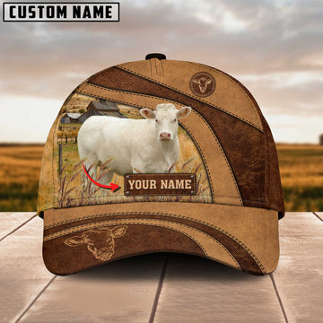Joycorners Charolais Cattle Customized Name Brown Cap