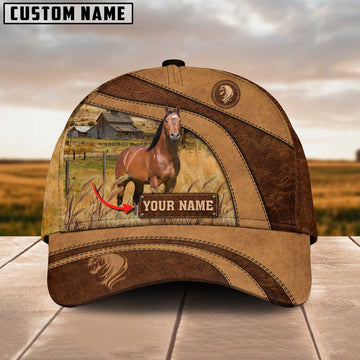 Joycorners Horse Customized Name Brown Cap