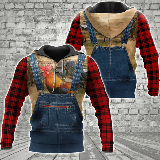 Joycorners Rhode Island Red Farm 3D Printed Hoodie