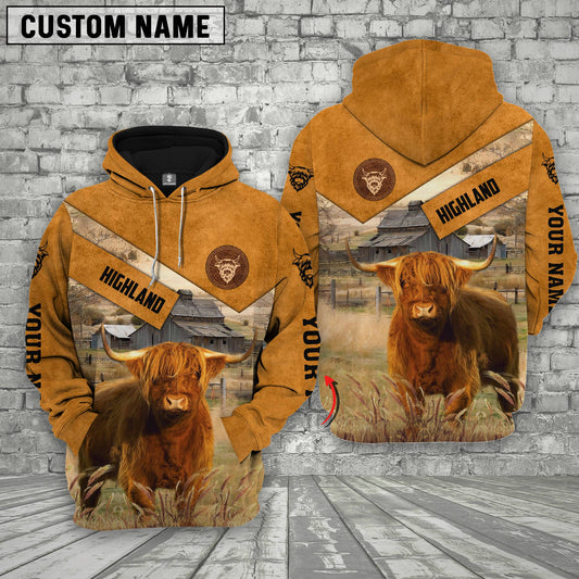 Joycorners Farm Highland Cattle Custom Name Printed Shirts