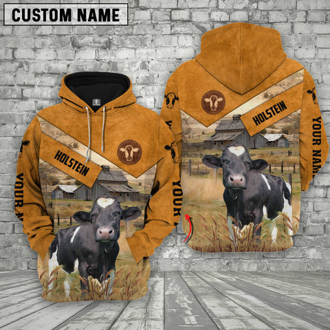 Joycorners Farm Holstein Cattle Custom Name Printed Shirts