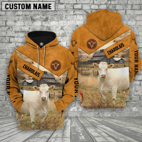 Joycorners Farm Charolais Cattle Custom Name Printed Shirts