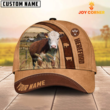 Joycorners Hereford Cattle Customized Name Farm Cap