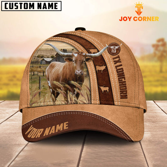 Joycorners Texas Longhorn Customized Name Farm Cap