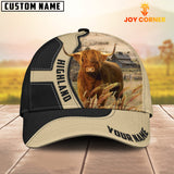 Joycorners Highland Cattle Black Khaki Pattern Customized Name Cap