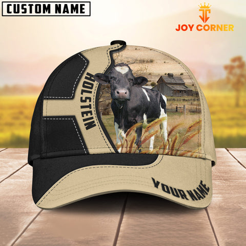 Joycorners Holstein Cattle Black Khaki Pattern Customized Name Cap