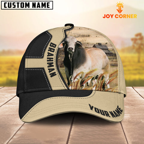 Joycorners Brahman Cattle Black Khaki Pattern Customized Name Cap