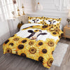 JoyCorners Holstein Cattle Sunflower Pattern 3D Bedding Set