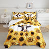 JoyCorners Holstein Cattle Sunflower Pattern 3D Bedding Set