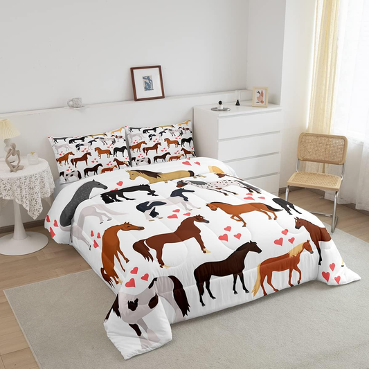 JoyCorners Horse Pattern 3D Bedding Set