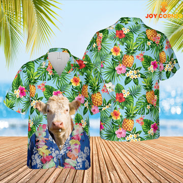 Joy Corners Hereford Cattle Big Face Funny Hawaiian Shirt