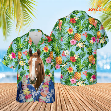 Joy Corners Horse Big Face Funny Hawaiian Shirt