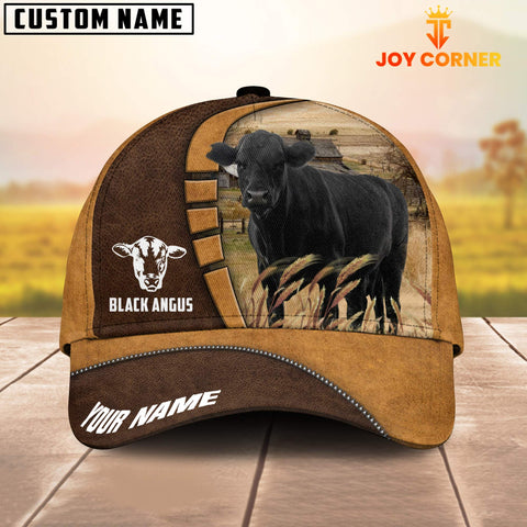 Joycorners Black Angus Customized Name Brown 3D Cap