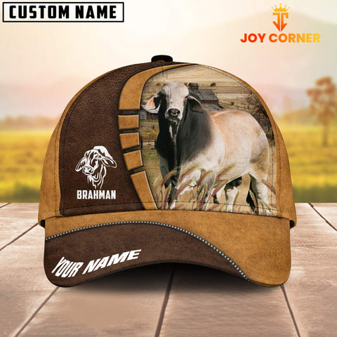 Joycorners Brahman Cattle Customized Name Brown 3D Cap