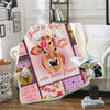 Joy Corners "Just A Girl Who Love Cows" Flower Pattern Blanket