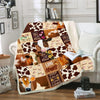 Joy Corners "Just A Girl Who Love Cows" Brown Pattern Blanket