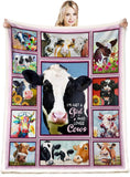 Joy Corners "Just A Girl Who Love Cows" Pattern Blanket