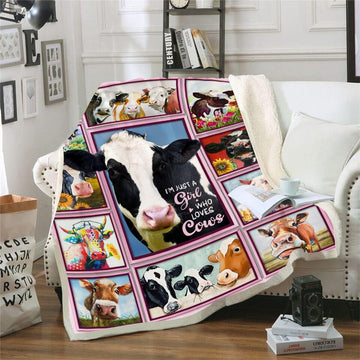 Joy Corners "Just A Girl Who Love Cows" Pattern Blanket