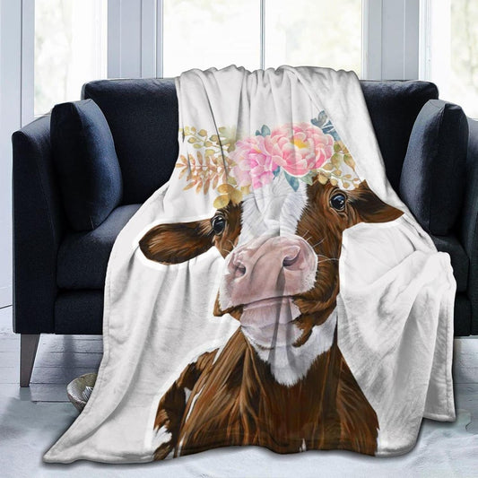 Joy Corners Guernsey Cattle Flower Pattern Blanket