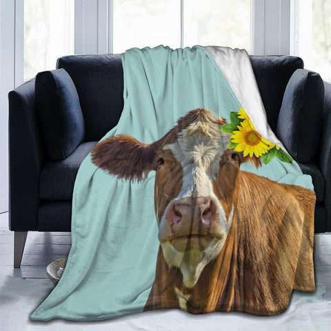 Joy Corners Guernsey Cattle Flower Pattern Blanket