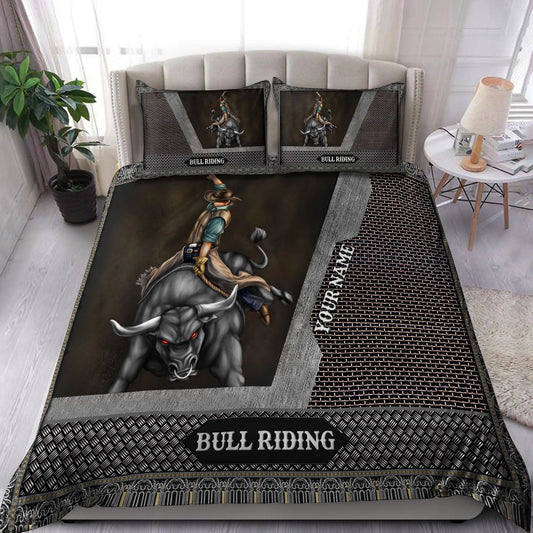 Joycorners Rodeo - Bull Riding Personalized Name Bedding Set