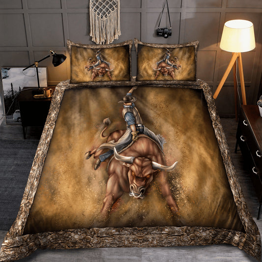 Joycorners Rodeo - Bull Riding Personalized Name Bedding Set