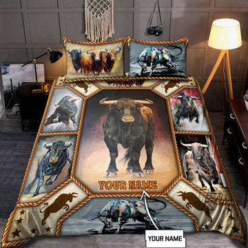 Joycorners Rodeo - Bull Riding Personalized Name Bedding Set
