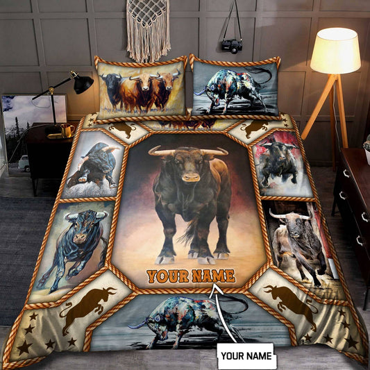 Joycorners Rodeo - Bull Riding Personalized Name Bedding Set
