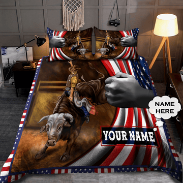Joycorners Rodeo - Bull Riding Personalized Name Bedding Set