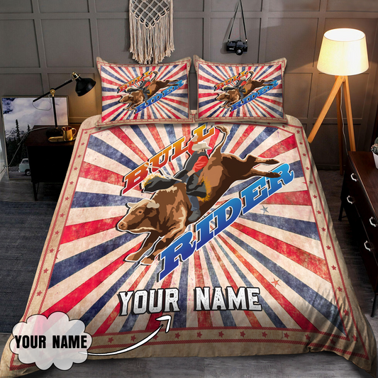 Joycorners Rodeo - Bull Riding Personalized Name Bedding Set