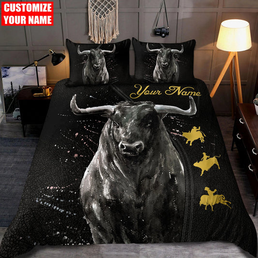 Joycorners Rodeo - Bull Riding Personalized Name Bedding Set