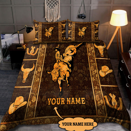 Joycorners Rodeo - Bull Riding Personalized Name Bedding Set