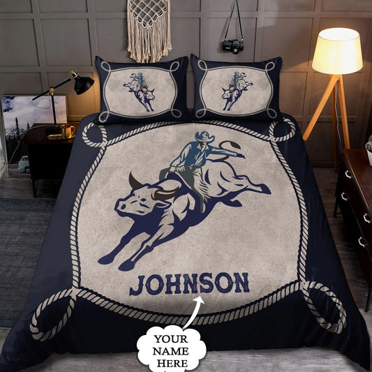 Joycorners Rodeo - Bull Riding Personalized Name Bedding Set