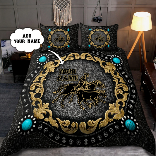 Joycorners Rodeo - Bull Riding Personalized Name Bedding Set