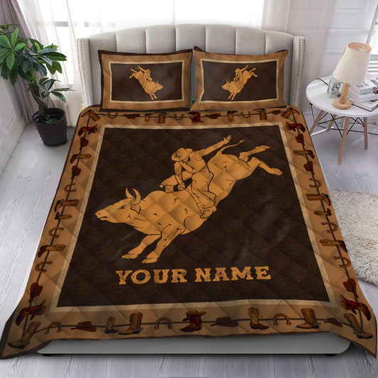 Joycorners Rodeo - Bull Riding Personalized Name Bedding Set