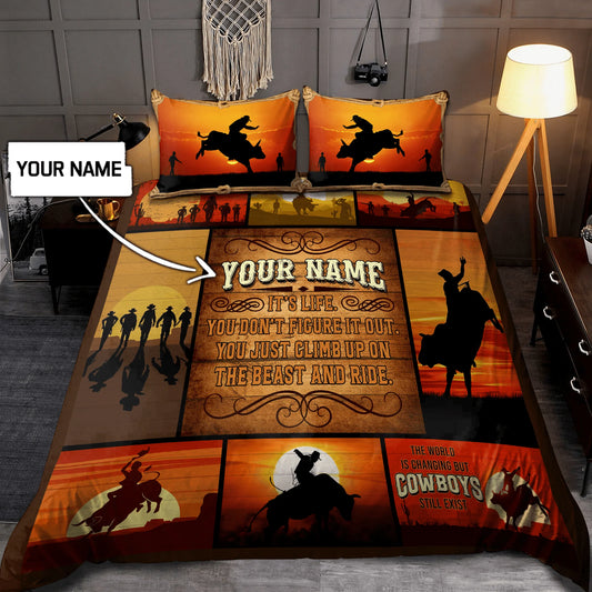 Joycorners Rodeo - Bull Riding Personalized Name Bedding Set