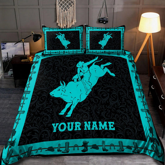 Joycorners Rodeo - Bull Riding Personalized Name Bedding Set