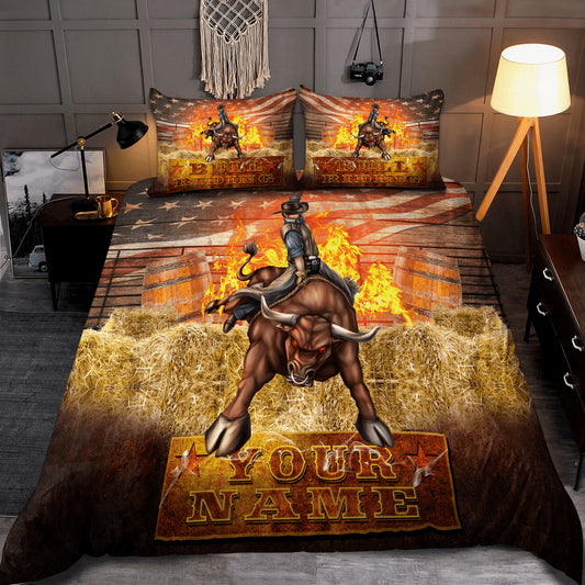 Joycorners Rodeo - Bull Riding Personalized Name Bedding Set
