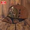 Joycorners Rodeo - Bull Riding Personalized Name Black Brown Pattern Cap
