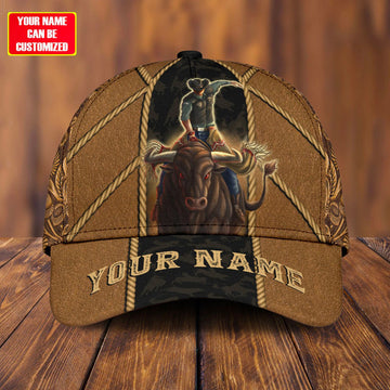 Joycorners Rodeo - Bull Riding Personalized Name Mandala Rope Pattern Cap