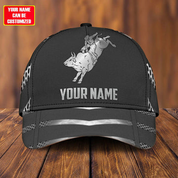 Joycorners Rodeo - Bull Riding Personalized Name Grey Cap
