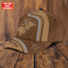 Joycorners Rodeo - Bull Riding Personalized Name Brown Zip Pattern Cap