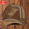 Joycorners Rodeo - Bull Riding Personalized Name Brown Zip Pattern Cap