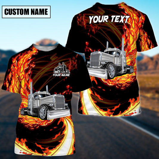 Joycorners Truck Personalized Name Shirt For Truck Driver, Trucking Gift 3D Shirt