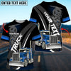 Joycorners Truck Blue Personalized Name Shirt For Truck Driver, Trucking Gift 3D Shirt