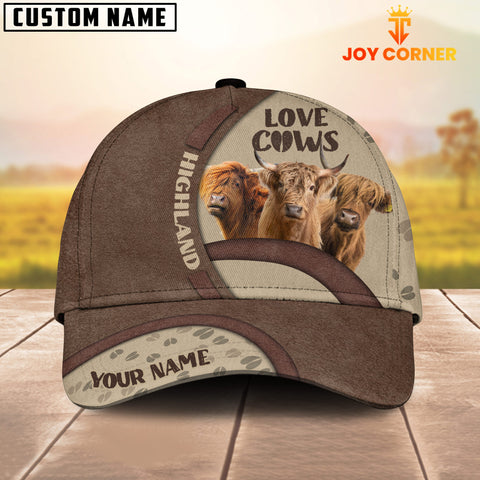 Joycorners Highland Cattle Happiness Personalized Name Cap