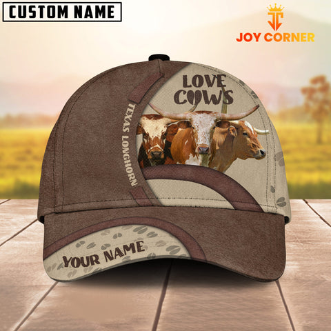 Joycorners Texas Longhorn Happiness Personalized Name Cap