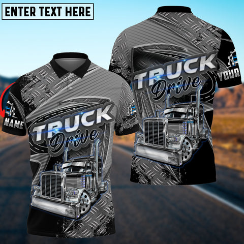 Joycorners Truck Drive Metal Pattern Personalized Name Shirt For Truck Driver